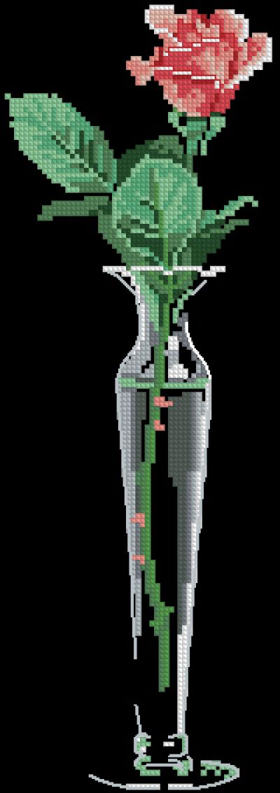 схема вышивки крестом одинокая роза