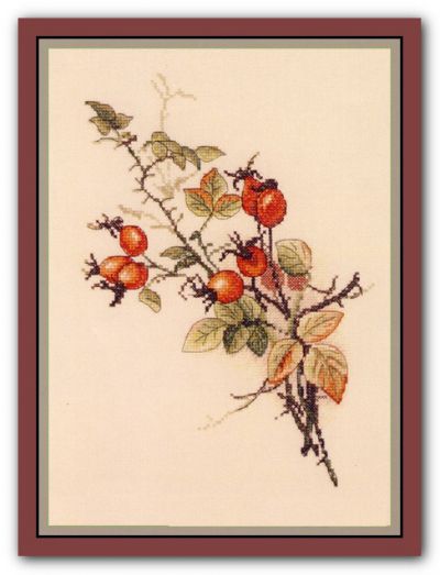 Вышивка крестом Осенний шиповник