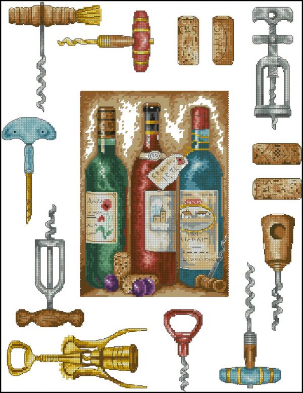 схема вышивки крестом Винный семплер