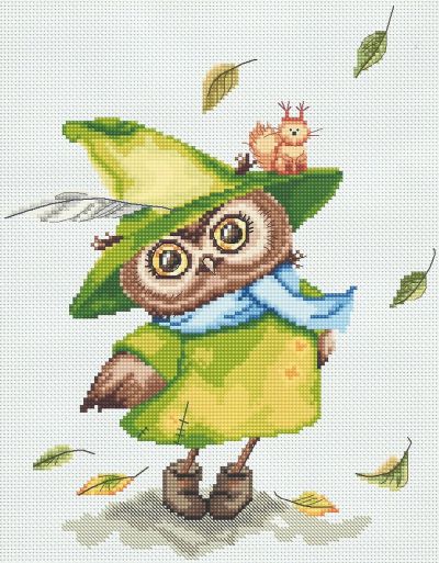 Вышивка крестом Осенняя совушка