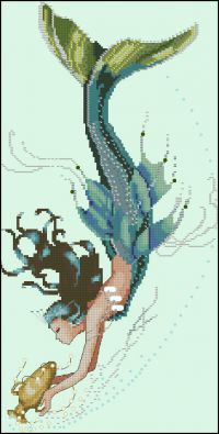 Вышивка крестом Средиземноморская русалка