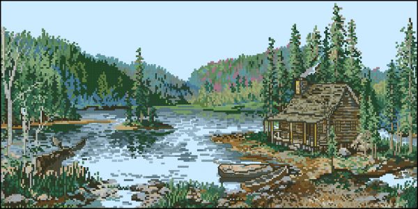 Вышивка крестом Охотничий домик