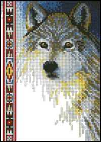 схема вышивки крестом волк из дикой природы