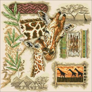 схема вышивки крестом жираф из серии африка
