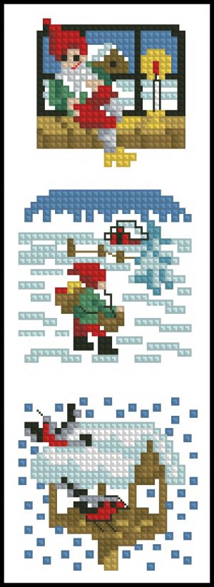 схемы для вышивки крестом мини-мотивов для открыток - 3ч