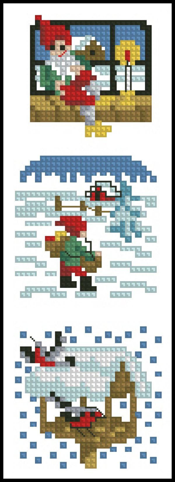 схемы для вышивки крестом мини-мотивов для открыток - 3ч