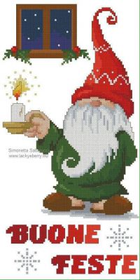 схема вышивки крестом волшебный гном