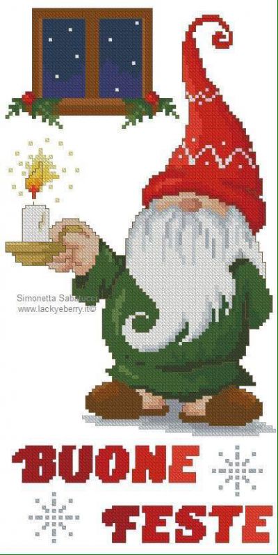 схема вышивки крестом волшебный гном