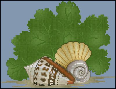 Вышивка крестом Ракушки-3