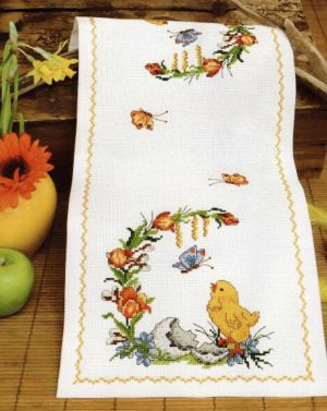 Пасхальная салфетка с цыплятами