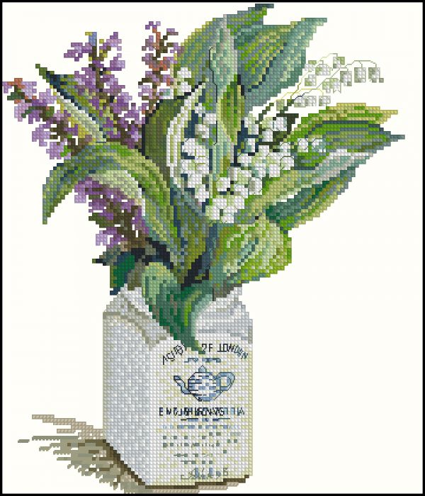 Вышивка крестом Ландыши