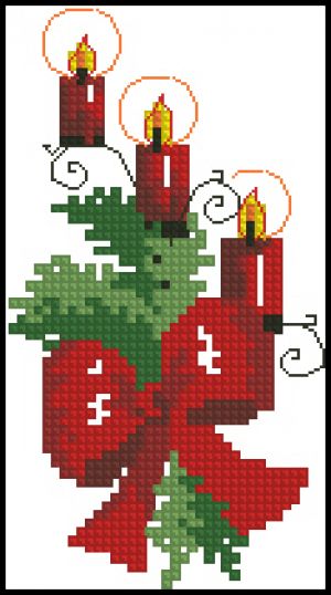 схема вышивки крестом праздничный подсвечник