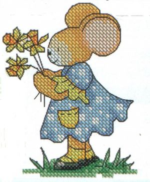 Мышка с цветами