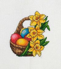 схема вышивкии крестом пасхальная корзина