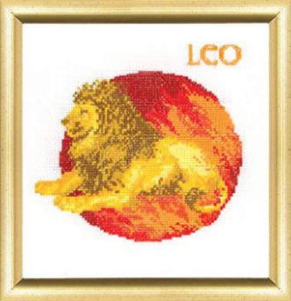 схема вышивки крестом лев - знаки зодиаки