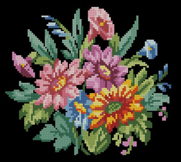 схема вышивки крестом чудесные цветы от чудесных мгновений 