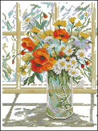 Flowers in Windowpane