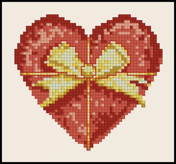 вышивка крестом Карамельное сердечко