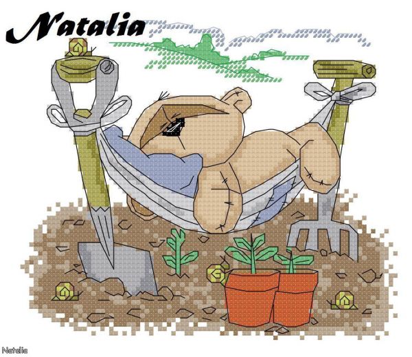 Вышивка крестом В гамаке