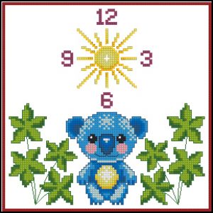 схема вышивки крестом часы с коалой