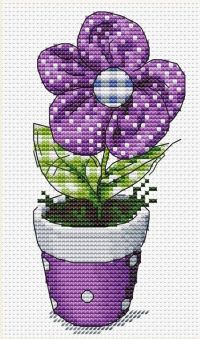 Вышивка крестом Цветочек в горшке