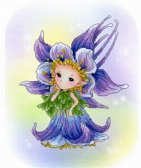 схема вышивки крестом эльф цветов - ноготки
