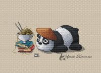 Вышивка крестом Обжорка панда