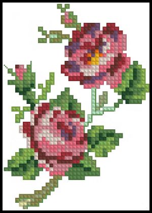 Вышивка крестом Цветочная открыточка