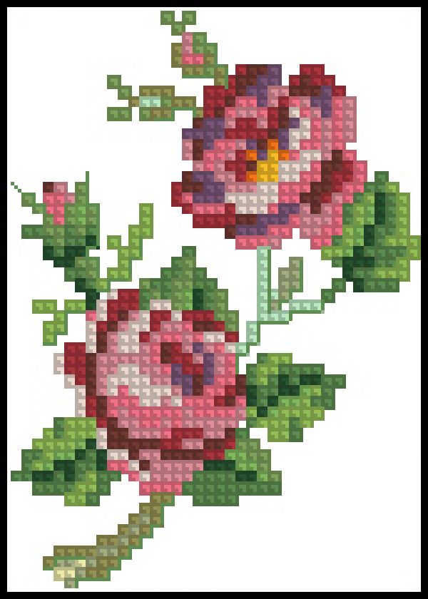 Вышивка крестом Цветочная открыточка