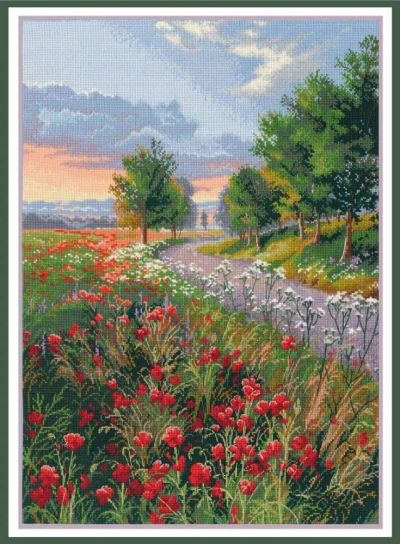 Вышивка крестом Утро в пути