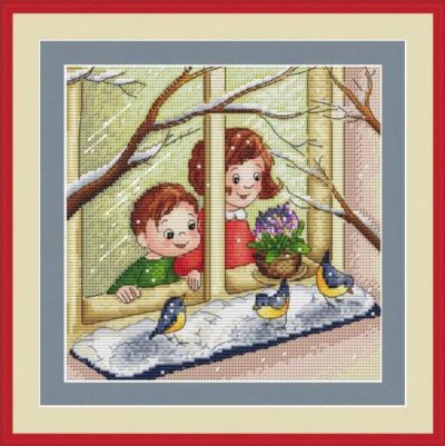 Вышивка крестом Мама идет