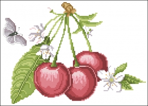 схема вышивки крестом вишни