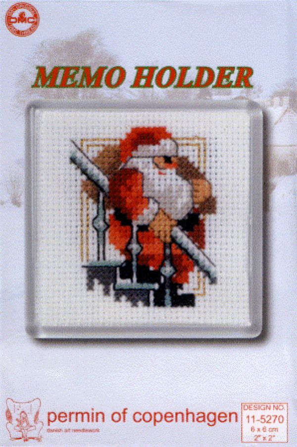 схема вышивки крестом новогодней открытки с Сантой