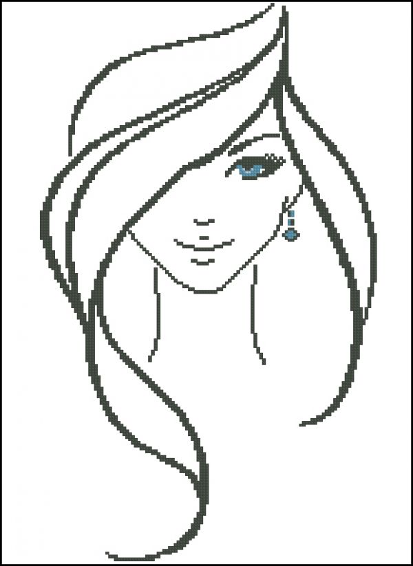 Вышивка крестом Голубоглазка