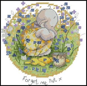 схема для вышивки крестом Незабудки