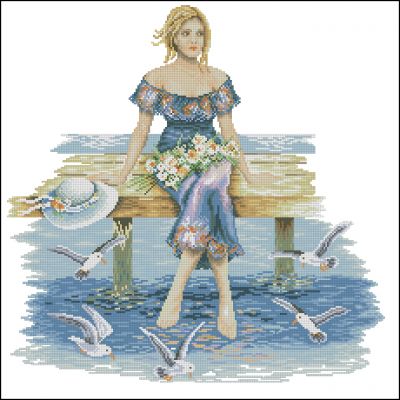 Вышивка крестом Наслаждаюсь летним вечером