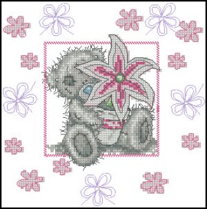 Вышивка крестом В обнимку с лилией