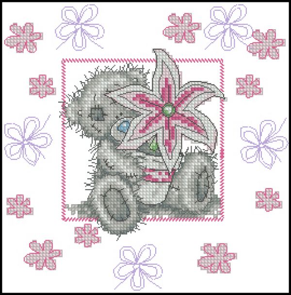 Вышивка крестом В обнимку с лилией