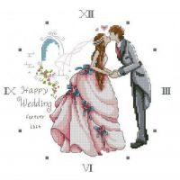 Часы с новобрачными