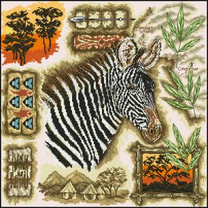схема вышивки крестом зебра из серии африка