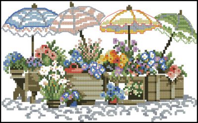 Вышивка крестом Под зонтом