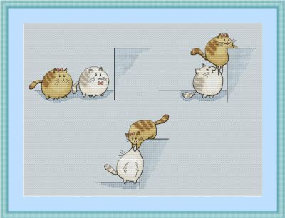 Вышивка крестом Коты пузанчики
