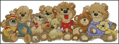 Вышивка крестом Медвежья семья