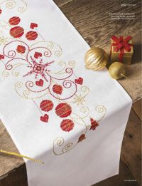 схема вышивки крестом салфетка - с новым годом