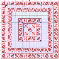 Вышивка крестом Салфетка с цветочным орнаментом