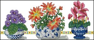 Вышивка крестом Вазоны с цветами