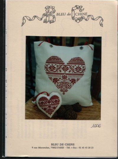 Вышивка крестом Сердечная подушка 2