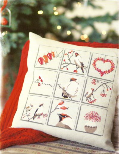 Вышивка крестом Подушка - птичий семплер