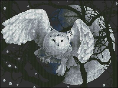 Вышивка крестом Белая сова