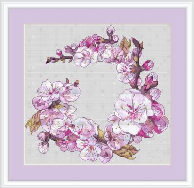 Вышивка крестом Венок сакуры